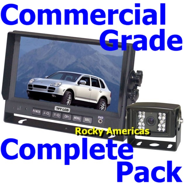 Complete Heavy Duty Vehicle Rear View Backup System - High Quality Heavy Duty 7" Color Mobile TFT LCD and CCD Color Heavy Duty Night Vision Infrared Wide View Angle Vehicle Rear View Backup Camera